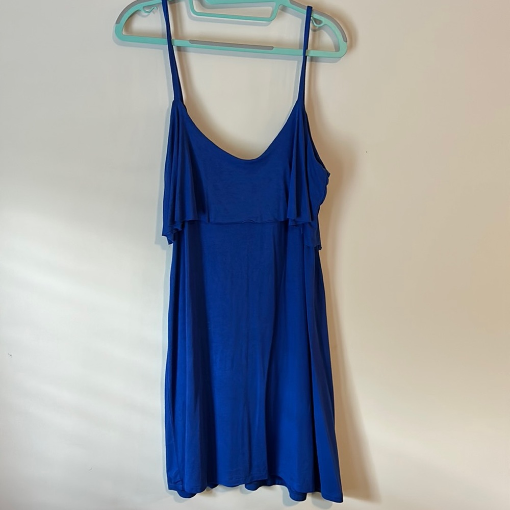 Blue backless summer dress